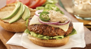Mexican Burgers with Spicy Ranch Sauce